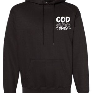 Black Hoodie with 'God Vibes Only' Print